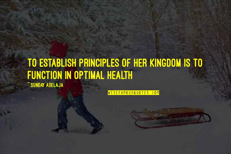 Christian Resolutions Quotes By Sunday Adelaja: To establish principles of her kingdom is to