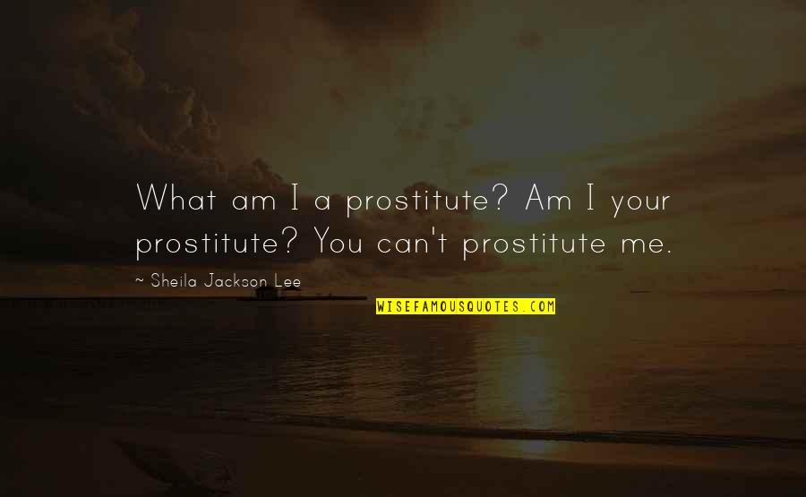 Christian Sobriety Quotes By Sheila Jackson Lee: What am I a prostitute? Am I your