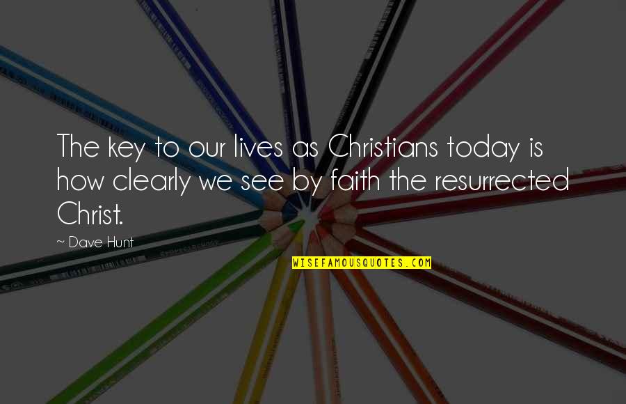 Christian Today Quotes By Dave Hunt: The key to our lives as Christians today