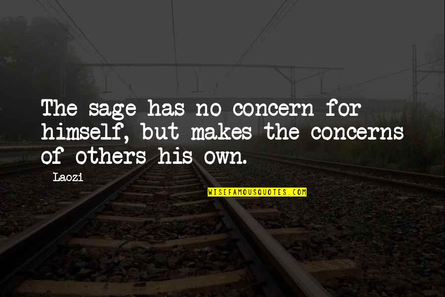 Christian Uncertainty Quotes By Laozi: The sage has no concern for himself, but