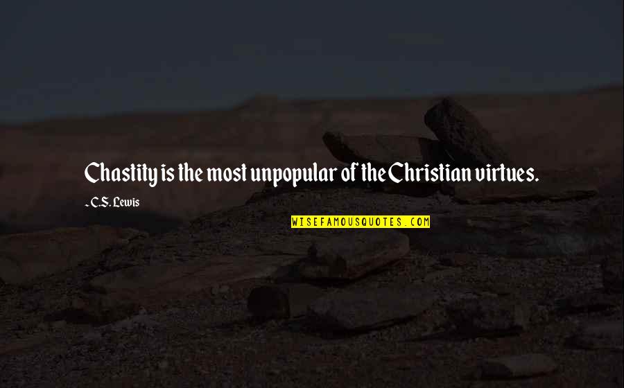 Christian Virtues Quotes By C.S. Lewis: Chastity is the most unpopular of the Christian
