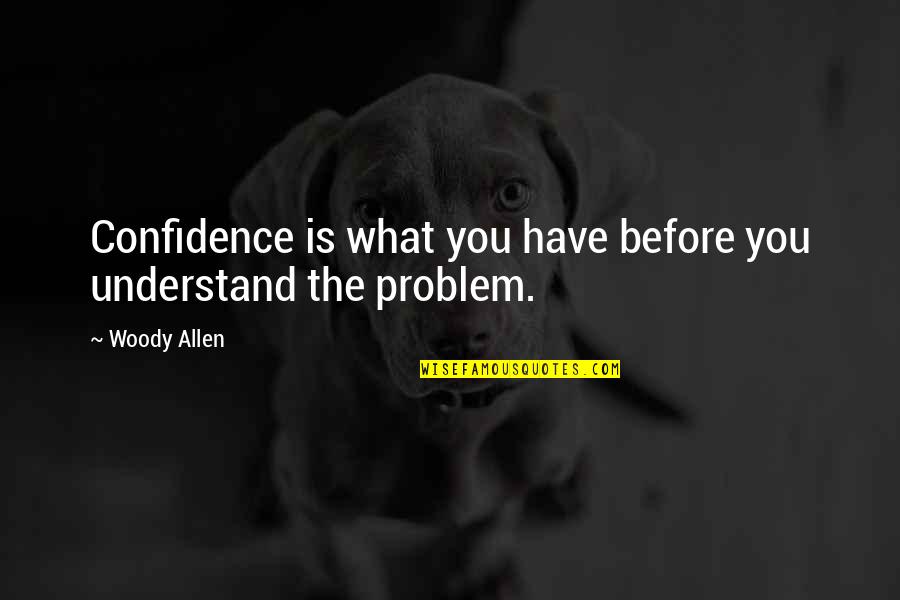 Christian Womanhood Quotes By Woody Allen: Confidence is what you have before you understand