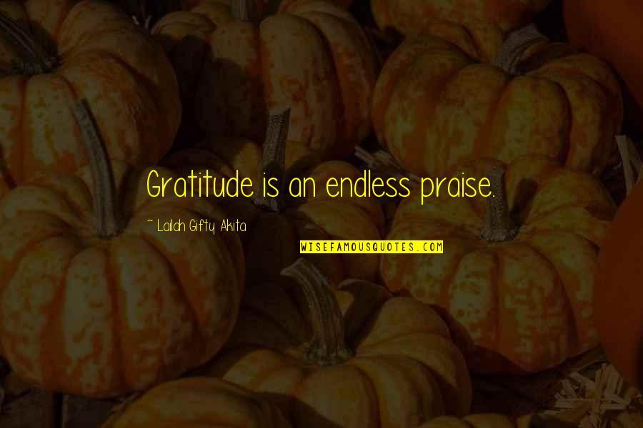 Christian Worship Quotes By Lailah Gifty Akita: Gratitude is an endless praise.