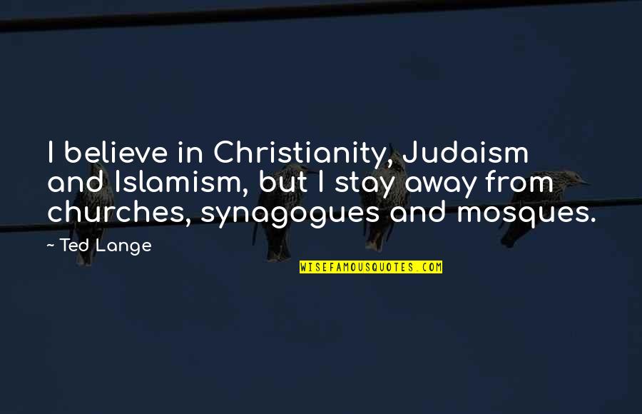 Christianity And Judaism Quotes By Ted Lange: I believe in Christianity, Judaism and Islamism, but