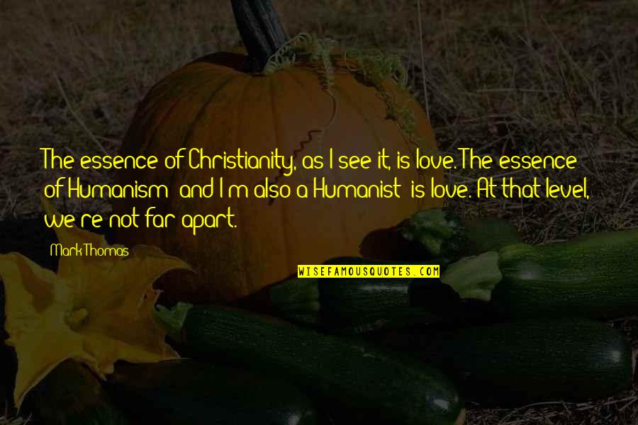 Christianity And Religion Quotes By Mark Thomas: The essence of Christianity, as I see it,