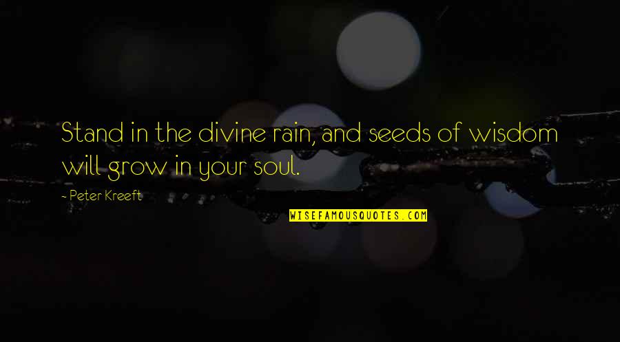 Christianity And Religion Quotes By Peter Kreeft: Stand in the divine rain, and seeds of