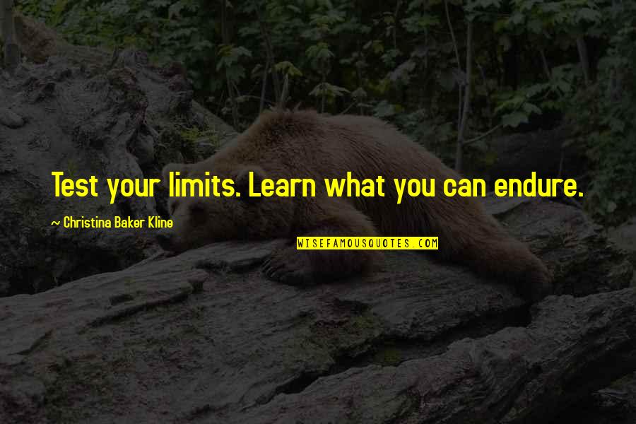 Christina Baker Kline Quotes By Christina Baker Kline: Test your limits. Learn what you can endure.