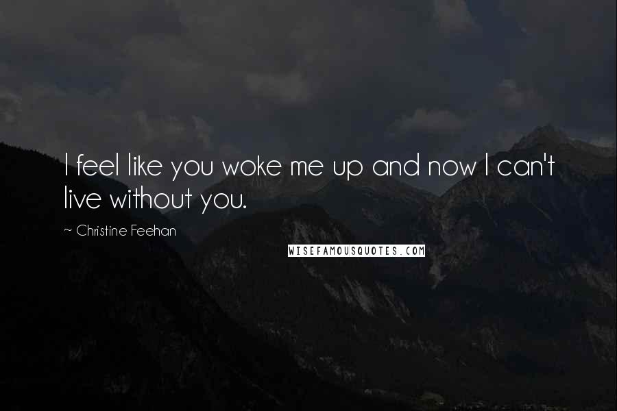 Christine Feehan quotes: I feel like you woke me up and now I can't live without you.