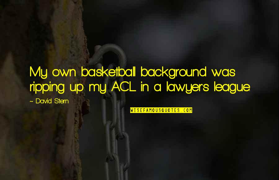 Christmas Coda 7 Quotes By David Stern: My own basketball background was ripping up my