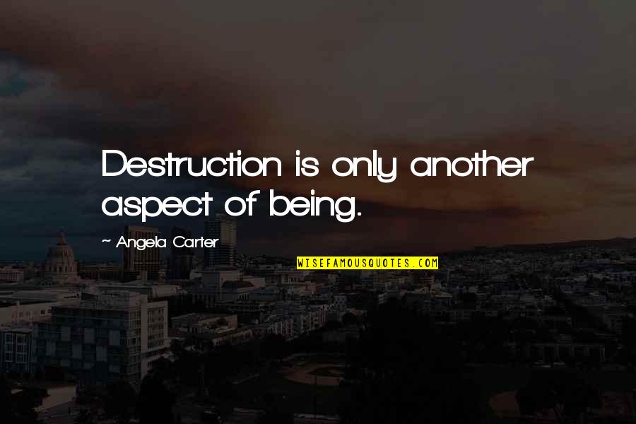 Christmas Is All About Giving Quotes By Angela Carter: Destruction is only another aspect of being.
