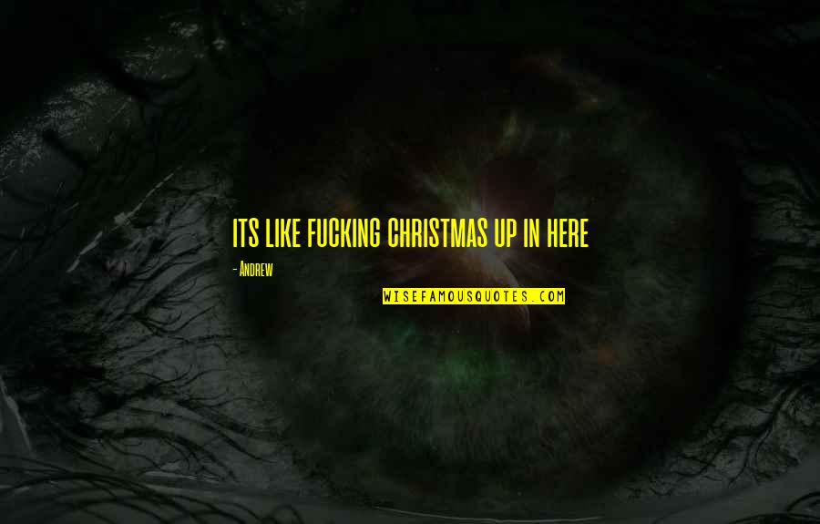 Christmas Is Here Quotes By Andrew: its like fucking christmas up in here