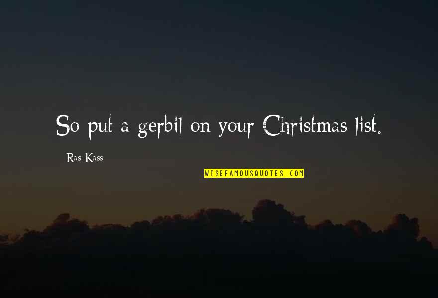Christmas List Quotes By Ras Kass: So put a gerbil on your Christmas list.