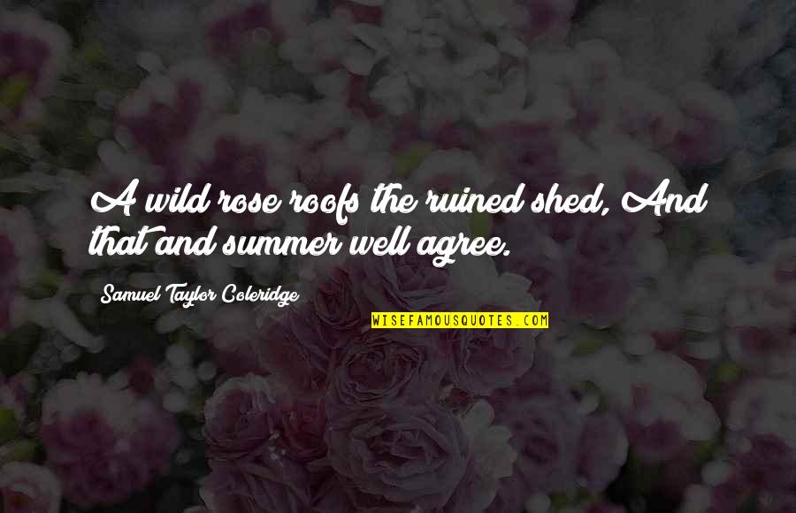 Christmas Surprise Quotes By Samuel Taylor Coleridge: A wild rose roofs the ruined shed, And