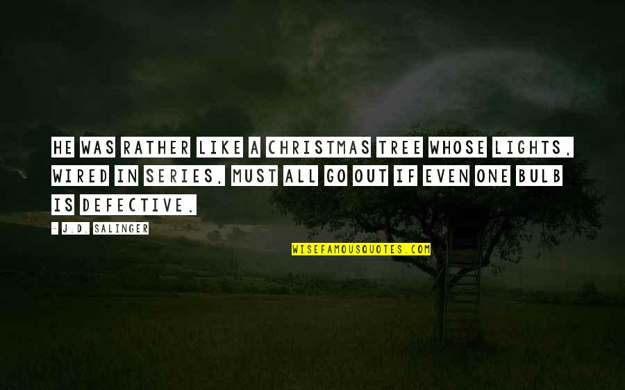 Christmas Tree Lights Quotes By J.D. Salinger: He was rather like a Christmas tree whose