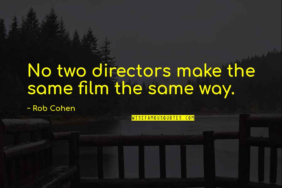 Christoformity Quotes By Rob Cohen: No two directors make the same film the