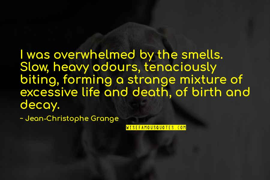 Christophe Quotes By Jean-Christophe Grange: I was overwhelmed by the smells. Slow, heavy