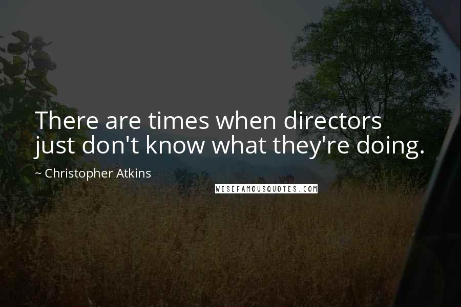 Christopher Atkins quotes: There are times when directors just don't know what they're doing.