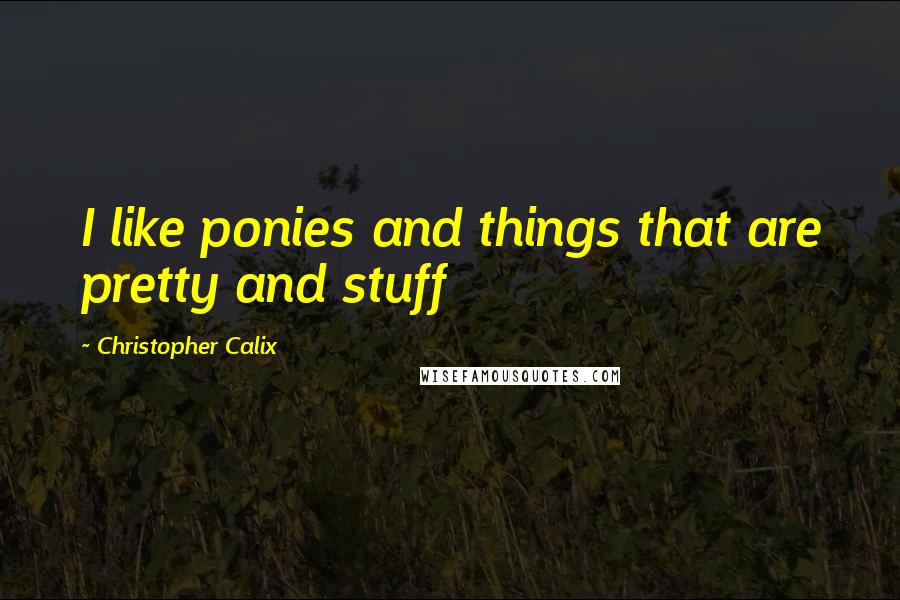 Christopher Calix quotes: I like ponies and things that are pretty and stuff