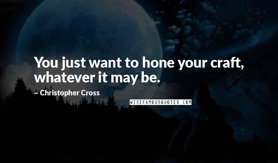 Christopher Cross quotes: You just want to hone your craft, whatever it may be.