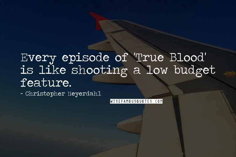 Christopher Heyerdahl quotes: Every episode of 'True Blood' is like shooting a low budget feature.