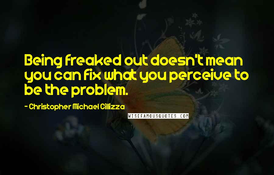 Christopher Michael Cillizza quotes: Being freaked out doesn't mean you can fix what you perceive to be the problem.