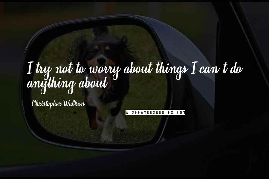 Christopher Walken quotes: I try not to worry about things I can't do anything about.