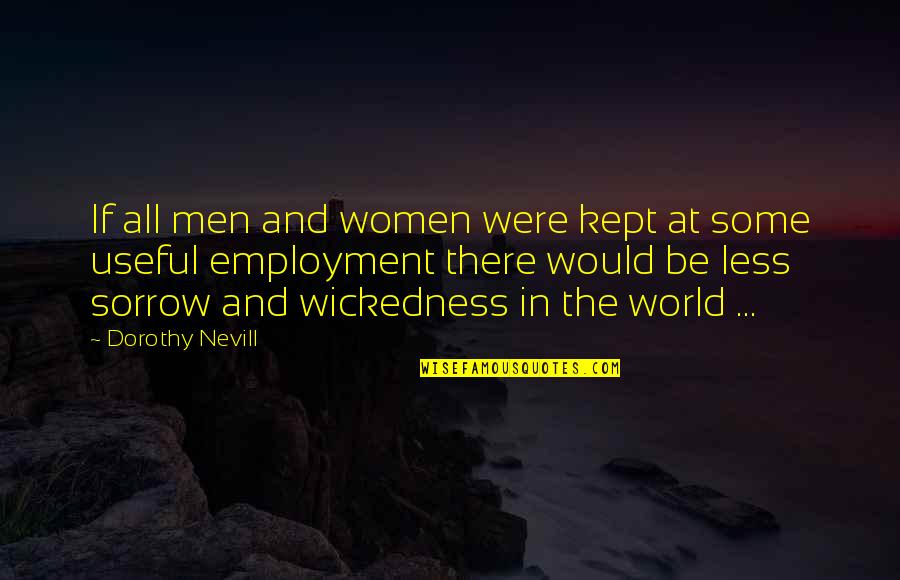 Christopherus Reviews Quotes By Dorothy Nevill: If all men and women were kept at