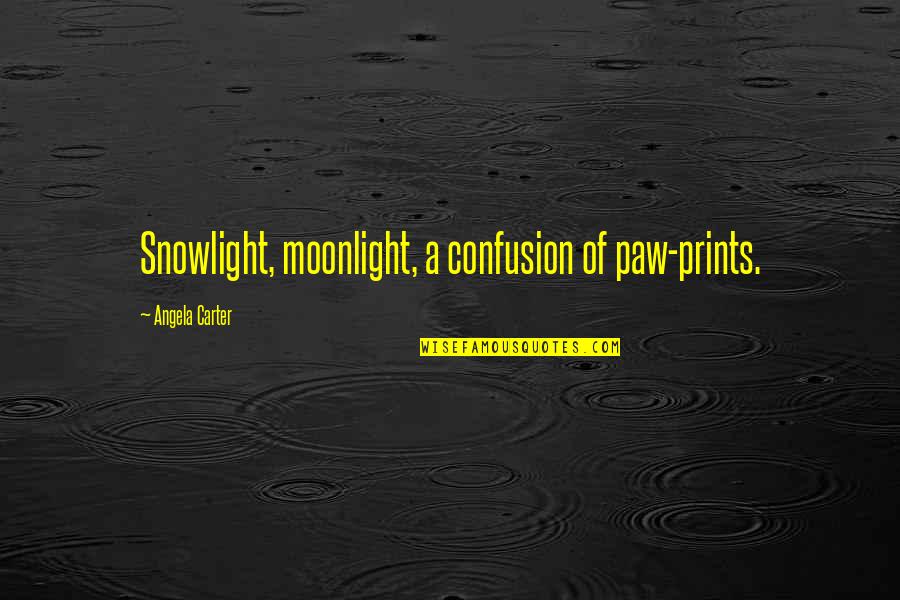 Christs Love Quotes By Angela Carter: Snowlight, moonlight, a confusion of paw-prints.