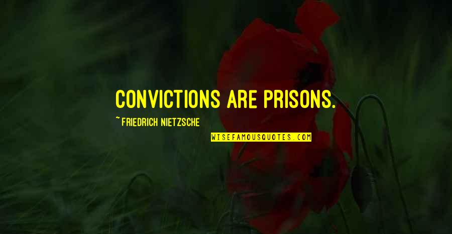Christs Love Quotes By Friedrich Nietzsche: Convictions are prisons.