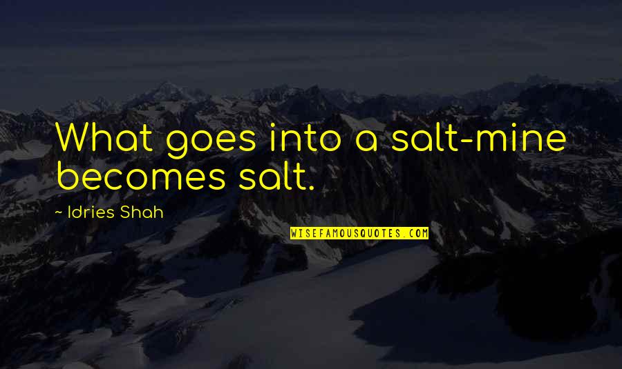 Chrsitians Quotes By Idries Shah: What goes into a salt-mine becomes salt.