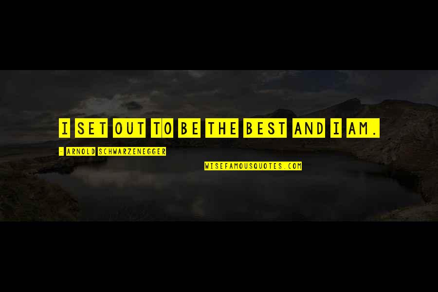 Chrysalis Inspirational Quotes By Arnold Schwarzenegger: I set out to be the best and