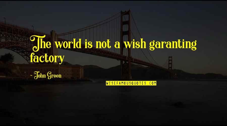 Chrysanthemum Kevin Henkes Quotes By John Green: The world is not a wish garanting factory