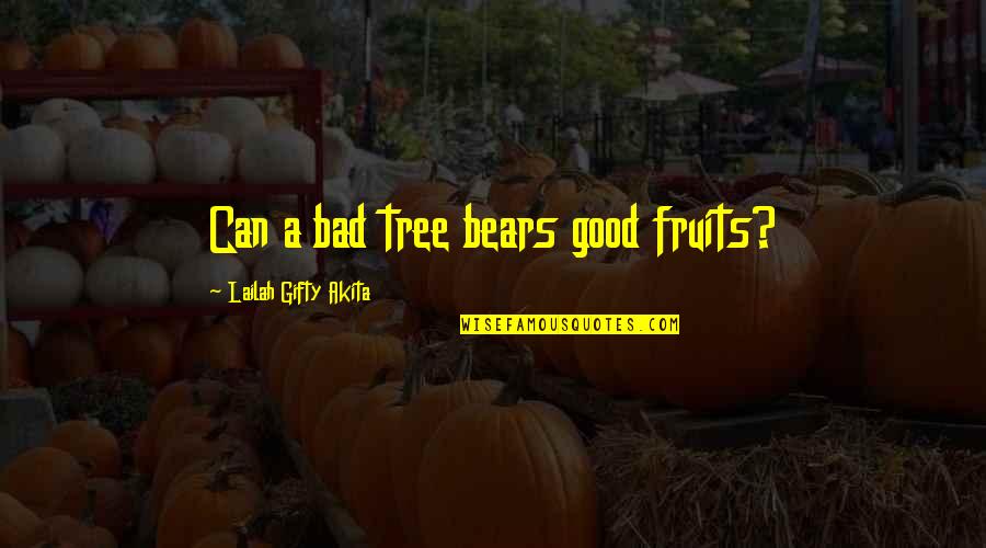 Chrysanthi Casseres Quotes By Lailah Gifty Akita: Can a bad tree bears good fruits?