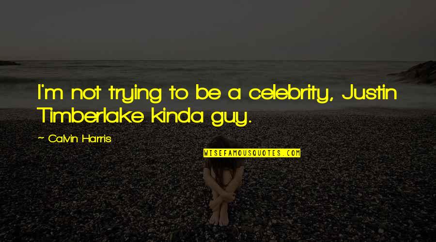 Chrysis Angolensis Quotes By Calvin Harris: I'm not trying to be a celebrity, Justin Chrysis Angolensis Quotes By Calvin Harris: I'm not trying to be a celebrity, Justin