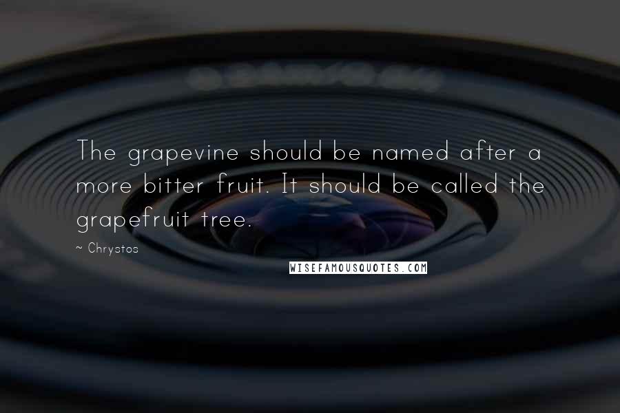 Chrystos quotes: The grapevine should be named after a more bitter fruit. It should be called the grapefruit tree.