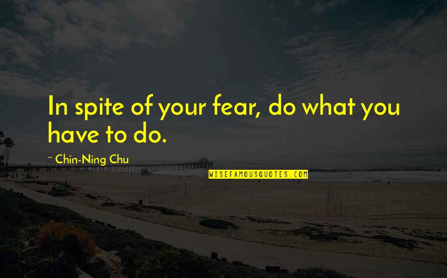 Chu Quotes By Chin-Ning Chu: In spite of your fear, do what you