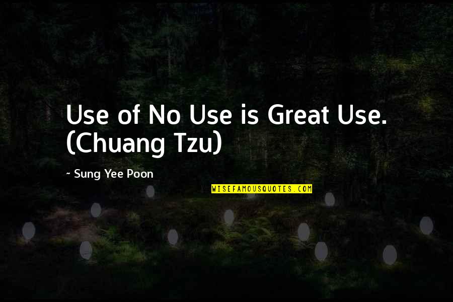 Chuang Tzu Quotes By Sung Yee Poon: Use of No Use is Great Use. (Chuang