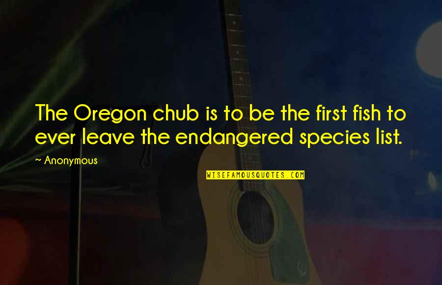 Chub Quotes By Anonymous: The Oregon chub is to be the first