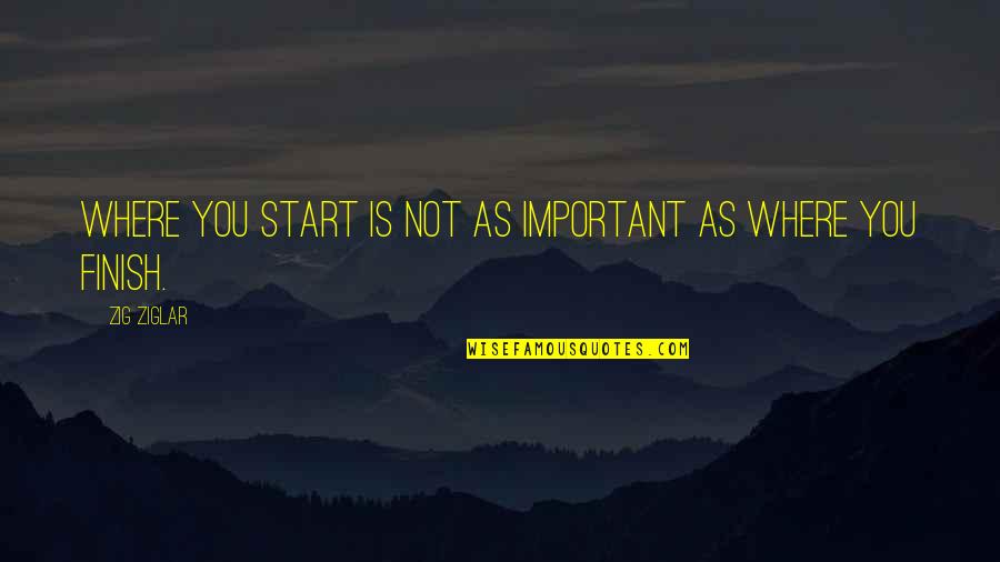 Chubaka Quotes By Zig Ziglar: Where you start is not as important as