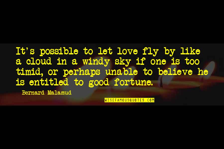 Chubbiness Quotes By Bernard Malamud: It's possible to let love fly by like