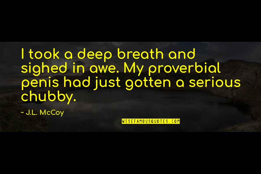 Chubby Quotes By J.L. McCoy: I took a deep breath and sighed in