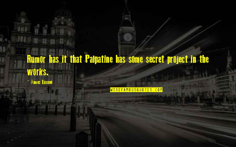 Chubibo Quotes By James Luceno: Rumor has it that Palpatine has some secret