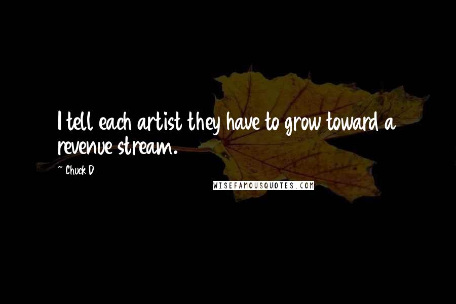 Chuck D quotes: I tell each artist they have to grow toward a revenue stream.