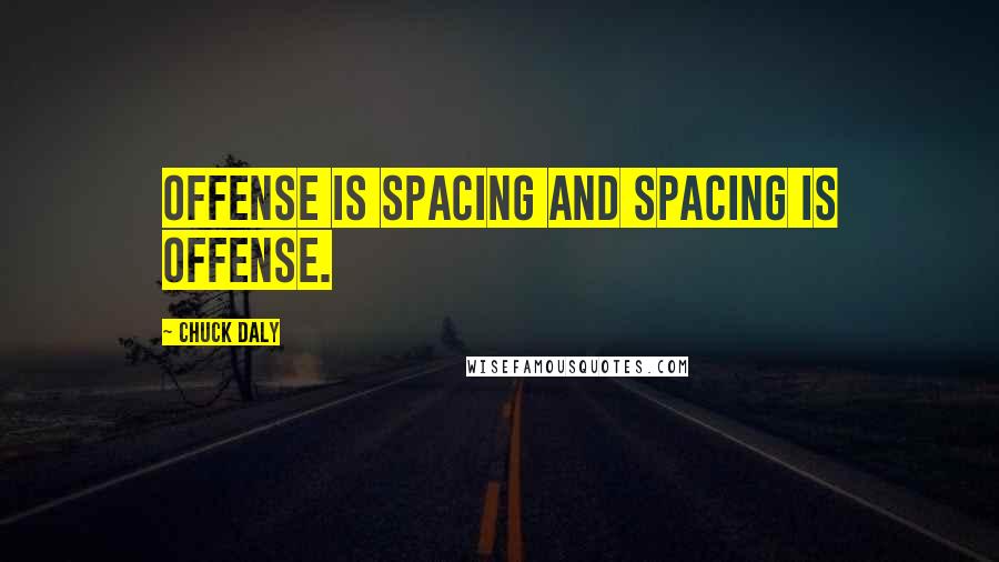 Chuck Daly quotes: Offense is spacing and spacing is offense.