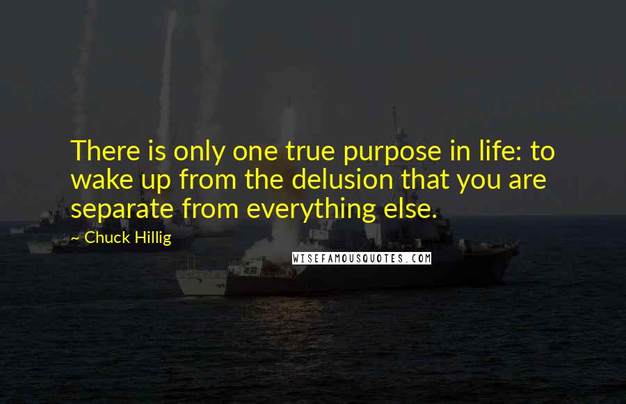 Chuck Hillig quotes: There is only one true purpose in life: to wake up from the delusion that you are separate from everything else.