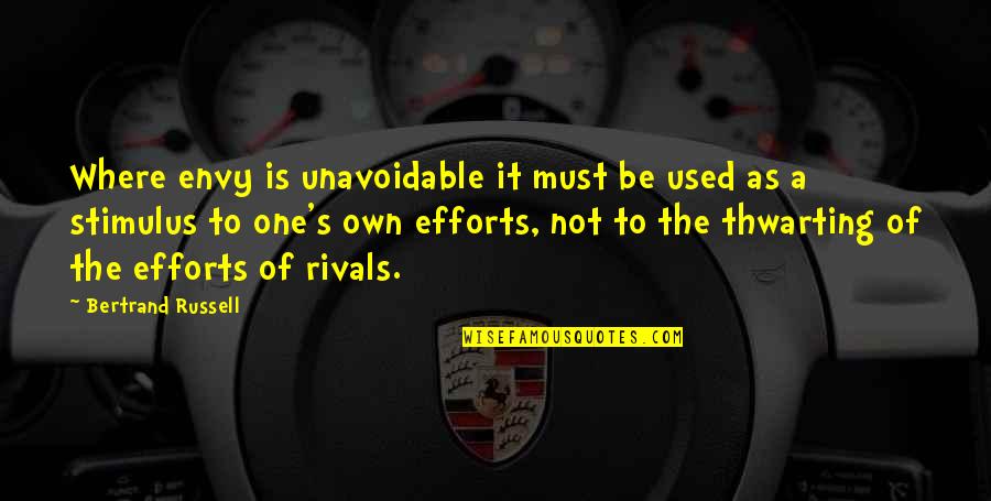 Chuck Palahniuk Soffocare Quotes By Bertrand Russell: Where envy is unavoidable it must be used