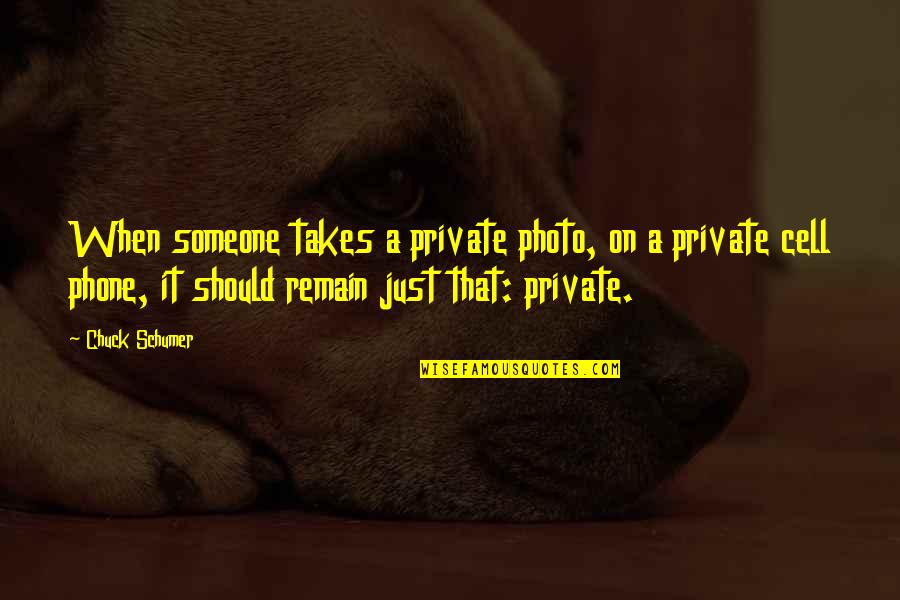 Chuck Quotes By Chuck Schumer: When someone takes a private photo, on a
