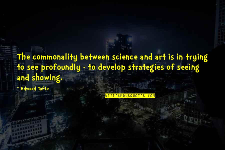 Chuck Shurley Quotes By Edward Tufte: The commonality between science and art is in
