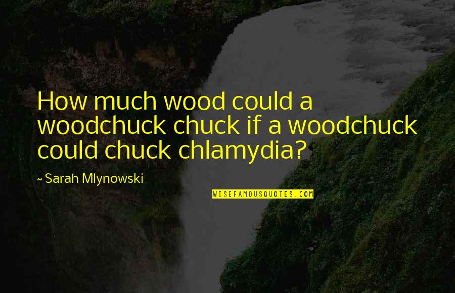 Chuck Versus Sarah Quotes By Sarah Mlynowski: How much wood could a woodchuck chuck if