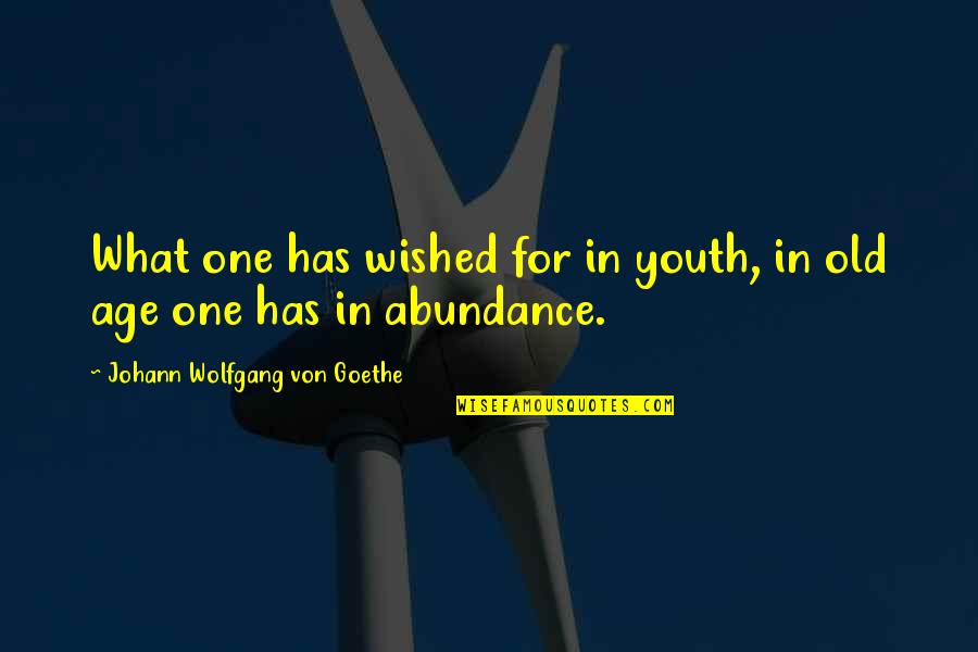 Chuck Vs Sarah Quotes By Johann Wolfgang Von Goethe: What one has wished for in youth, in